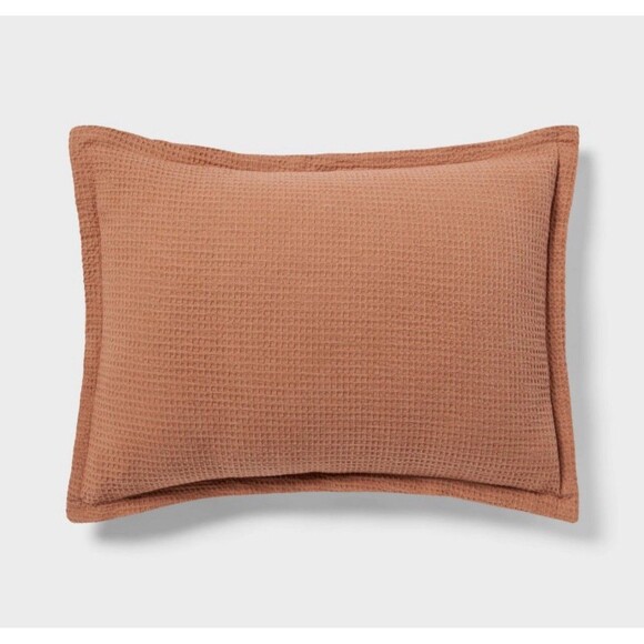 King Washed Waffle Weave Duvet Cover and Sham Set Camel - Threshold - Picture 3 of 6